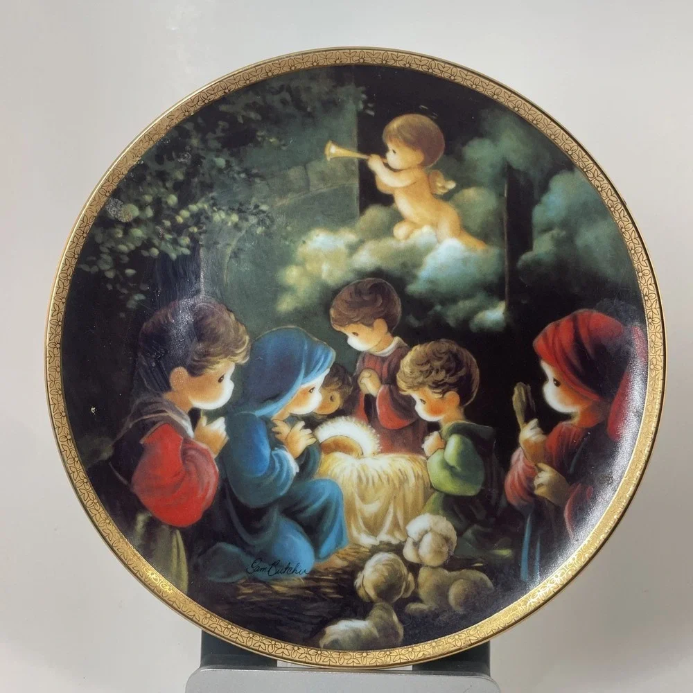 Precious Moments nativity Plate COME LET US ADORE HIM‎ Bible Story Christmas